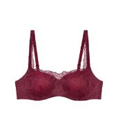 Εικόνα της Triumph Body Make Up Illusion Lace Balconette Μπορντό Σουτιέν Με Μπανέλες.