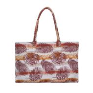 Εικόνα της Ble Resort Collection Υφασμάτινη Εκρου/Καφέ Με Φύλλα.