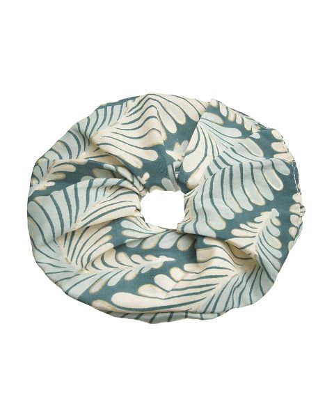 Εικόνα της Ble Scrunchie ΄΄φυλλο'' Πρασινο Μπεζ Χρυσες Λεπτομερειες Φ8χ2 5-49-348-0158