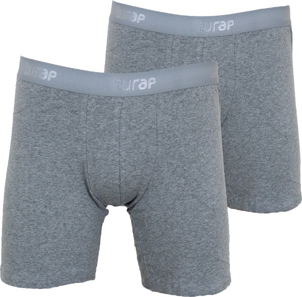 Εικόνα της CuWrap Δυάδα ανδρικά boxer γκρι με μακρύ πόδι & εξωτερικό λάστιχο.