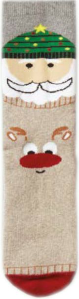 Εικόνα της Γκρι παιδικές κάλτσες με σχέδιο. Όλο πετσέτα εσωτερικά και πατουσάκια σιλικόνης. (85%Βαμβάκι-10%Polyamide-5%Elastane)