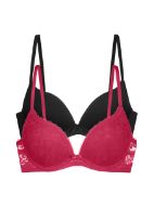 Εικόνα της Dorina Sonia Κόκκινο/Μαύρο Σουτιέν για Βαθύ Ντεκολτέ με Μπανέλες 2Pack D17256LA052-2X0314