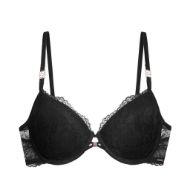 Εικόνα της Dorina Jemma Μαύρο Σουτιέν Με Δαντέλα, Μπανέλες Και Ελαφριά Επένδυση.