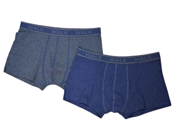 Εικόνα της 2Pack Walk Βαμβακερά Boxer Μπλε Jean/Γκρι Μεσαίο.