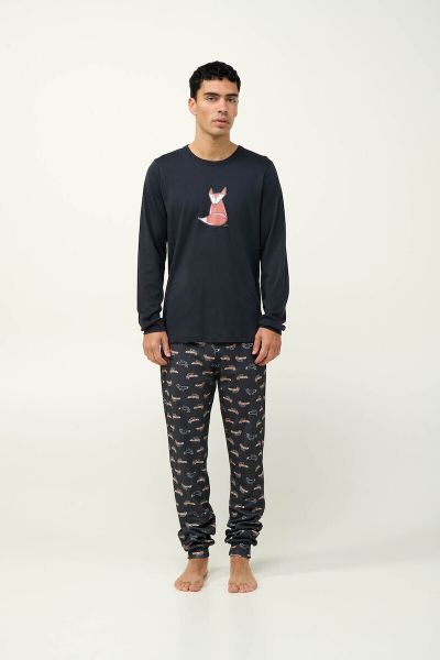 Εικόνα της Vamp Χειμερινή Ανδρική Πιτζάμα Βαμβακερή Dark Gray 23620