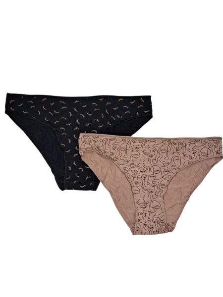 Εικόνα της 2Pack Walk Bamboo Slip Γυναικείο Μαύρο/Ταμπά Εμπριμέ.