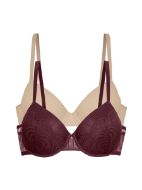 Εικόνα της Dorina Red/beige Σουτιέν με Ελαφριά Ενίσχυση & Μπανέλες 2Pack FXTT0099LA189-2X0493