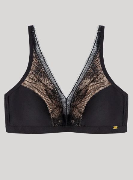 Εικόνα της Gisela Μαύρο Bralette Χωρίς Μπανέλες, Χωρίς Επένδυση.