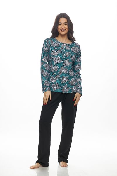 Εικόνα της Galaxy Χειμερινό Γυναικείο Σετ Πιτζάμας Βαμβακερό 822-25