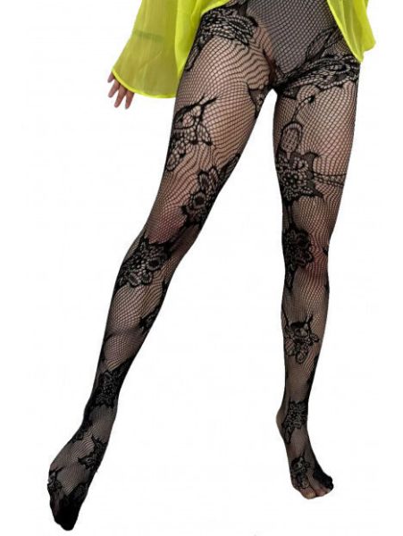 Εικόνα της IDER Διχτυωτό Γυναικείο Καλσόν Μαυρο Floral 7022510-BLACK