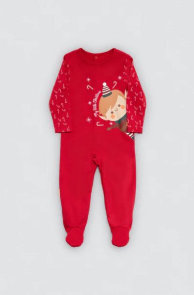 Εικόνα της Ysabel Mora Xmas Κόκκινο Ολόσωμο Βρεφικό Φορμάκι.