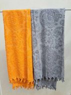 Εικόνα της Noidinotte Βαμβακερή Πορτοκαλί Πετσέτα Θαλάσσης Με Κρόσια 170X90.