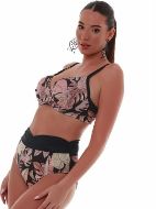 Εικόνα της Bluepoint Μαύρο Φλοράλ Ψηλόμεσο Bikini Slip Με Φάσα.