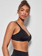 Εικόνα της Gisela Μαύρο Bikini Μαγίο Top, Χωρίς Μπανέλες, Με Ελαφριά Επένδυση.