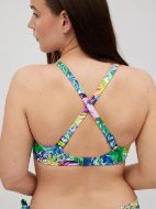 Εικόνα της Ysabel Mora Μπλε Εμπριμέ Bikini Τοπ Με Μπανέλες & Ελαφριά Επένδυση.