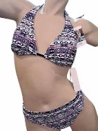 Εικόνα της Naturana Set bikini γυναικείο μαγιό άσπρο/μπλε/φούξια.