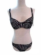 Εικόνα της Naturana μαγιό σετ ασπρόμαυρο με μπανέλα, χωρίς επένδυση.