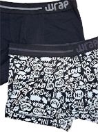 Εικόνα της 2 Pack Wrap Boxer Μαύρα Εμπριμέ & Μονόχρωμο.