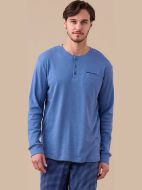 Εικόνα της Noidinotte Βαμβακερή Ανδρική Πιτζάμα Ραφ/Μπλε.