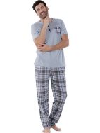 Εικόνα της Mei Βαμβακερή Γκρι Ανδρική Πιτζάμα.