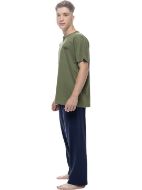 Εικόνα της Ανδρική Καλοκαιρινή Πυτζάμα Δύο Παντελόνια Galaxy Χακί 714-25