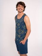 Εικόνα της Muydemi Καλοκαιρινή Ανδρική Πιτζάμα Βαμβακερή Μπλε 310065