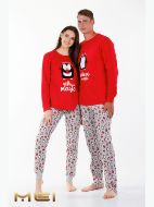 Εικόνα της MEI Χειμερινή Ανδρική Πιτζάμα Βαμβακερή Κόκκινη 902375