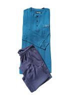 Εικόνα της Mei βαμβακερή πετρόλ/ανθρακί ανδρική πιτζάμα.