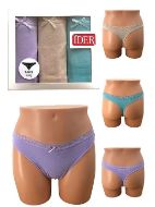 Εικόνα της IDER Βαμβακερά Γυναικεία String 3Pack με Δαντέλα 3079-1-3P