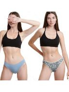 Εικόνα της 2 Pack Walk Bamboo Slip Γαλάζιο/Εκρού Εμπριμέ.