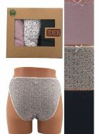 Εικόνα της IDER Βαμβακερά Γυναικεία Slip 3Pack Floral/Black/Dusty Pink 3074-3P2201