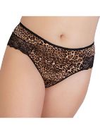 Εικόνα της Elite Animal Print Μαύρο Ψηλό Brazil Με Δαντέλα.