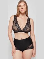 Εικόνα της Gisela μαύρο ψηλόμεσο σφιχτό slip με δαντέλα.