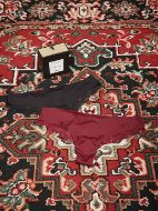 Εικόνα της 2 Brazilian Gisela Μπορντό/Μαύρο χωρίς ραφές με δαντέλα πίσω.