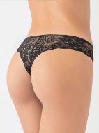 Εικόνα της Milena Paris Βιολετί/Μαύρο Brazil σατέν με δαντέλα.