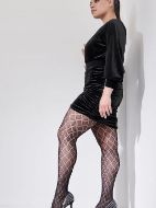 Εικόνα της Ider Plus Size μαύρο καλσόν με σχέδιο 30Den.