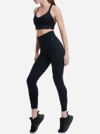 Εικόνα της Walk Μαύρο γυναικείο κολάν συμπίεσης laser cut μακρύ.