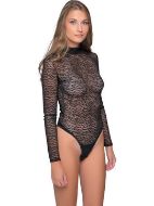 Εικόνα της Milena by Paris Γυναικείο Κορμάκι String με Δαντέλα & Διαφάνεια Ζιβάγκο Μαύρο 002472