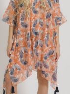 Εικόνα της BLE RESORT COLLECTION ΚΑΦΤΑΝΙ ΠΟΡΤΟΚΑΛΙ/ΜΠΛΕ ΜΕ ΦΥΛΛΑ ONE SIZE (100% COTTON)