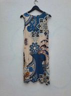 Εικόνα της Muydemi Viscose Αμάνικο Φόρεμα Εμπριμέ Εκρού.