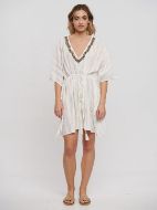 Εικόνα της Ble Resort Collection Λευκό Καφτάνι Με Χάντρες.