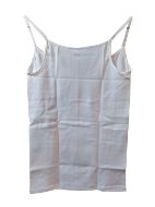 Εικόνα της Λευκό γυναικείο φανελάκι από 100% βαμβάκι. Με λεπτή σατέν ράντα και λεπτομέρεια δαντέλας. Χωρίς πλαϊνές ραφές.