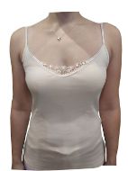 Εικόνα της Dreams μπεζ γυναικείο φανελάκι με ράντα και δαντέλα..