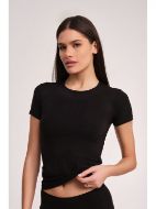 Εικόνα της Dreams Μαύρο Κοντόμάνικο Micromodal Γυναικείο Φανελάκι Με Κλειστό Λαιμό.