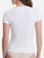 Εικόνα της Λευκό γυναικείο τοπ με κοντό μανίκι από 95% Bamboo - 5% Elastane.