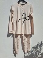 Εικόνα της Noidinotte Εκρού Βαμβακερή Γυναικεία Πιτζάμα.