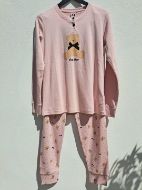 Εικόνα της Noidinotte Βαμβακερή Ροζ Γυναικεία Πιτζάμα.