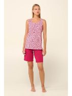 Εικόνα της Vamp Καλοκαιρινό Γυναικείο Σετ Πιτζάμας Βαμβακερό Pink Blossom 22281