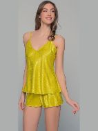 Εικόνα της Milena by Paris Καλοκαιρινό Σατέν Babydoll Lemon 004189-Lemon