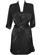 Εικόνα της Elite Form Γυναικεία Σατέν Ρόμπα Μαύρη 0905